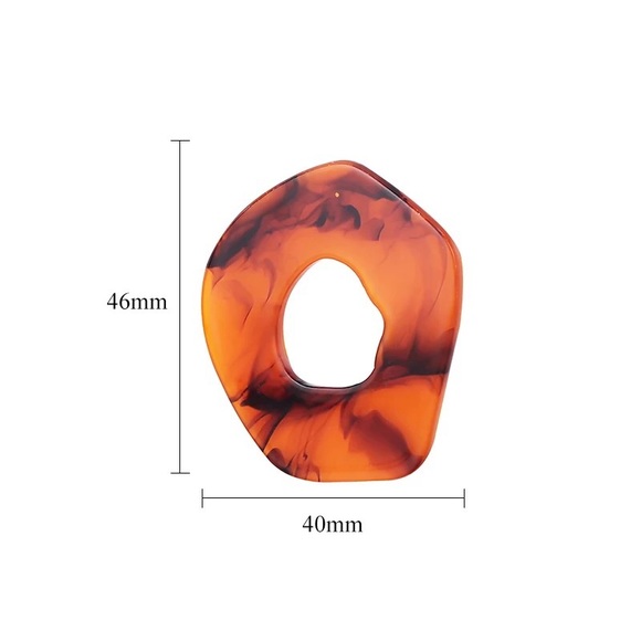 Acetate Oval Statement Earrings - Picture 3 of 7